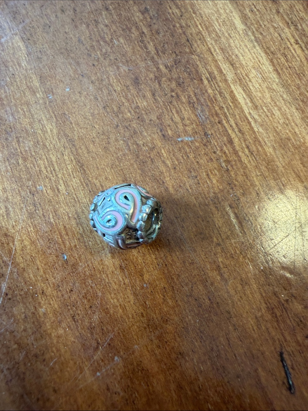 Pandora breast cancer awareness  Bead with Pink Enamel Accent
